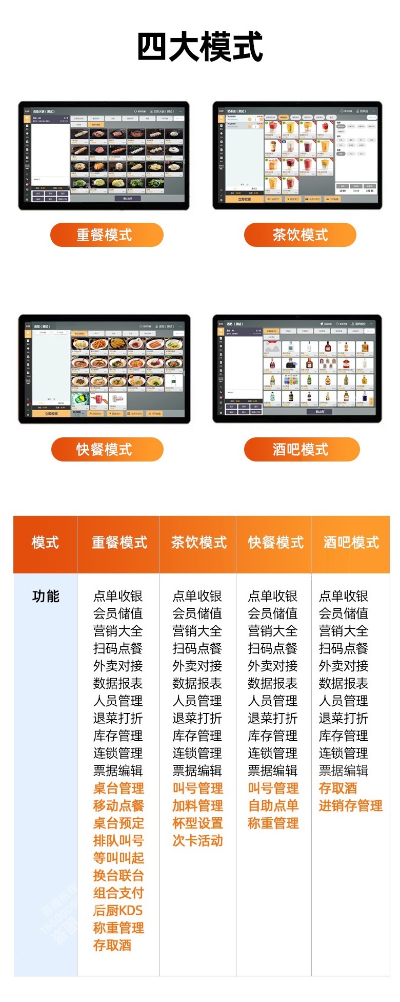 餐饮收银机都有哪些模式可以选？